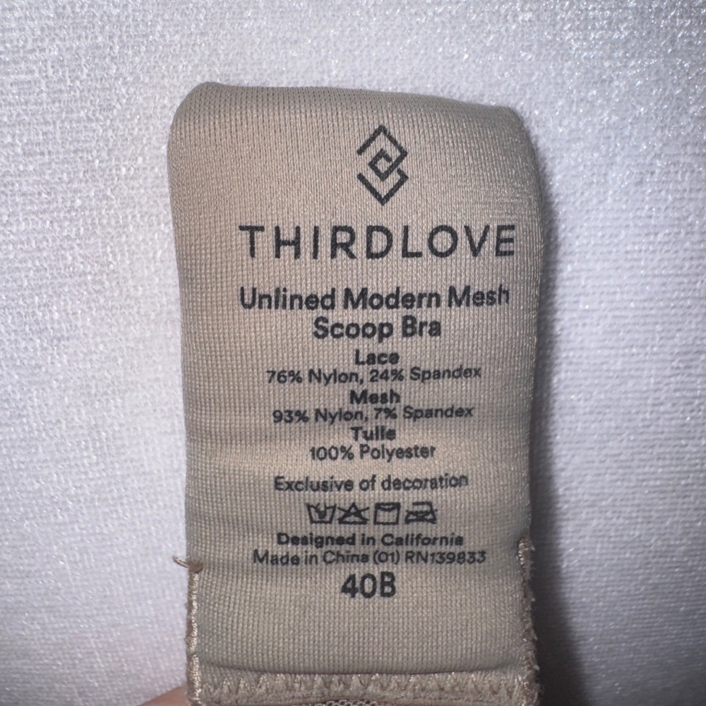 Third Love Unlined Modern Mesh Scoop Bra 40B - Picture 9 of 9